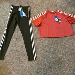 NWT two piece Adidas active wear set size S